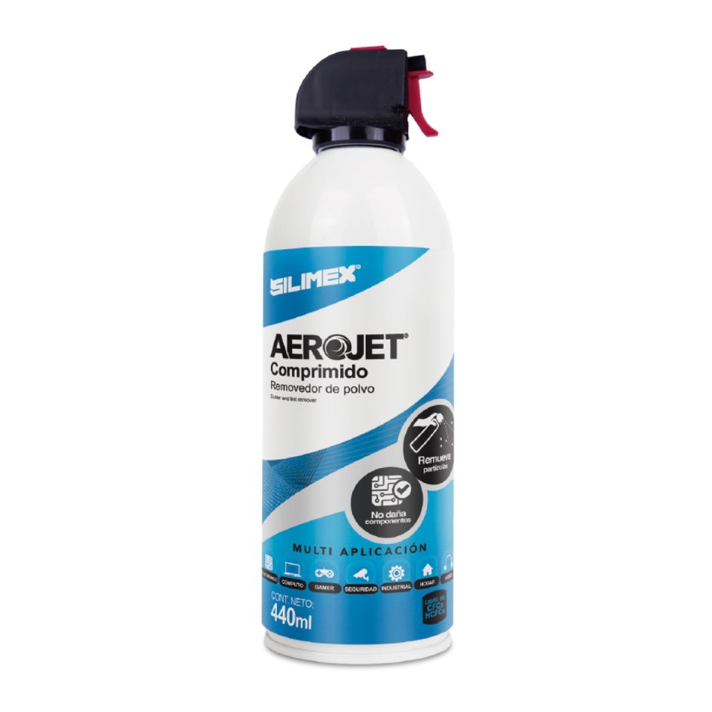 AIRE COMPRIMIDO LIBRE DE CFCS, DE 440 ML ENVASE CON APLICADOR DE SPRAY EN AEROSOL 
