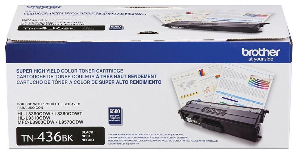 Tóner Brother TN-436BK Super Alto Rendimiento Negro, 6500 Páginas(TN436BK)