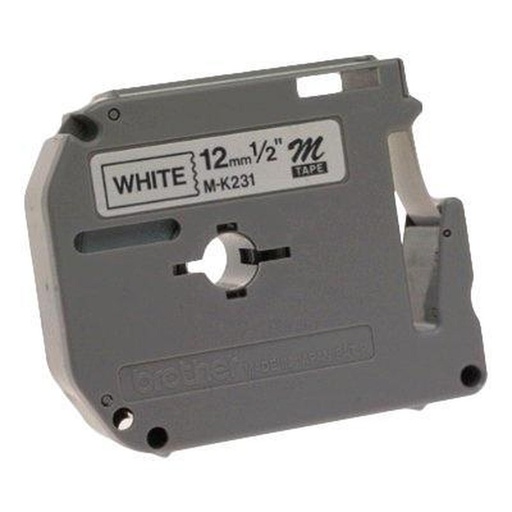 [M231] Cinta Brother M231 Negro sobre Blanco, 12mm x 8m